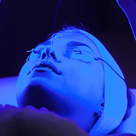 Image of patient being treated with Photodynamic Therapy